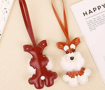 Christmas puppy accessory featuring a handmade Schnauzer design