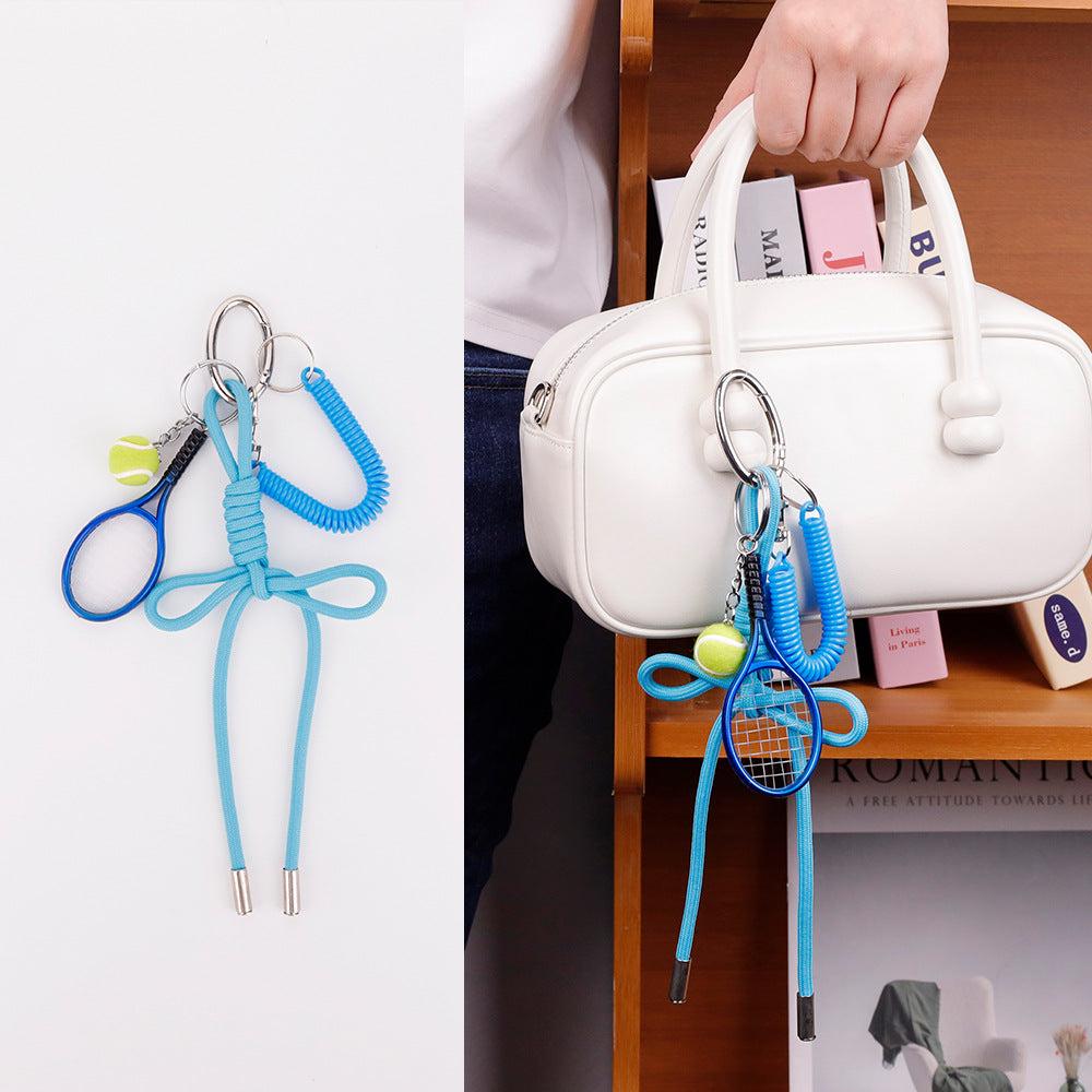Streetwear inspired woven charm for bags and keys