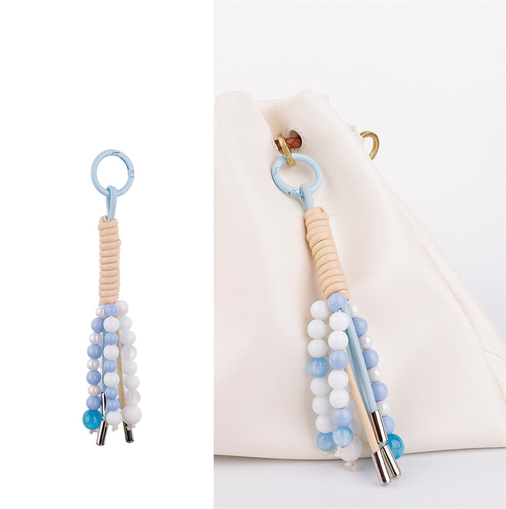 Green tassel keychain accessory for everyday carry
