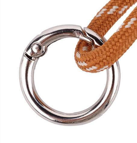 Woven rope key holder with colorful handmade details