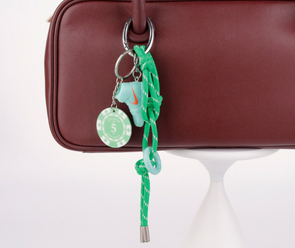 Sporty green bag accessory in an everyday tote