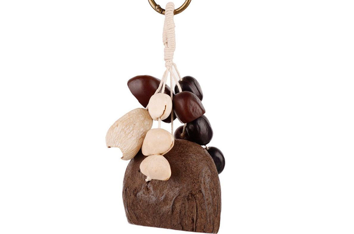Natural material bag charm for everyday use