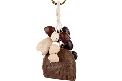 Natural material bag charm for everyday use