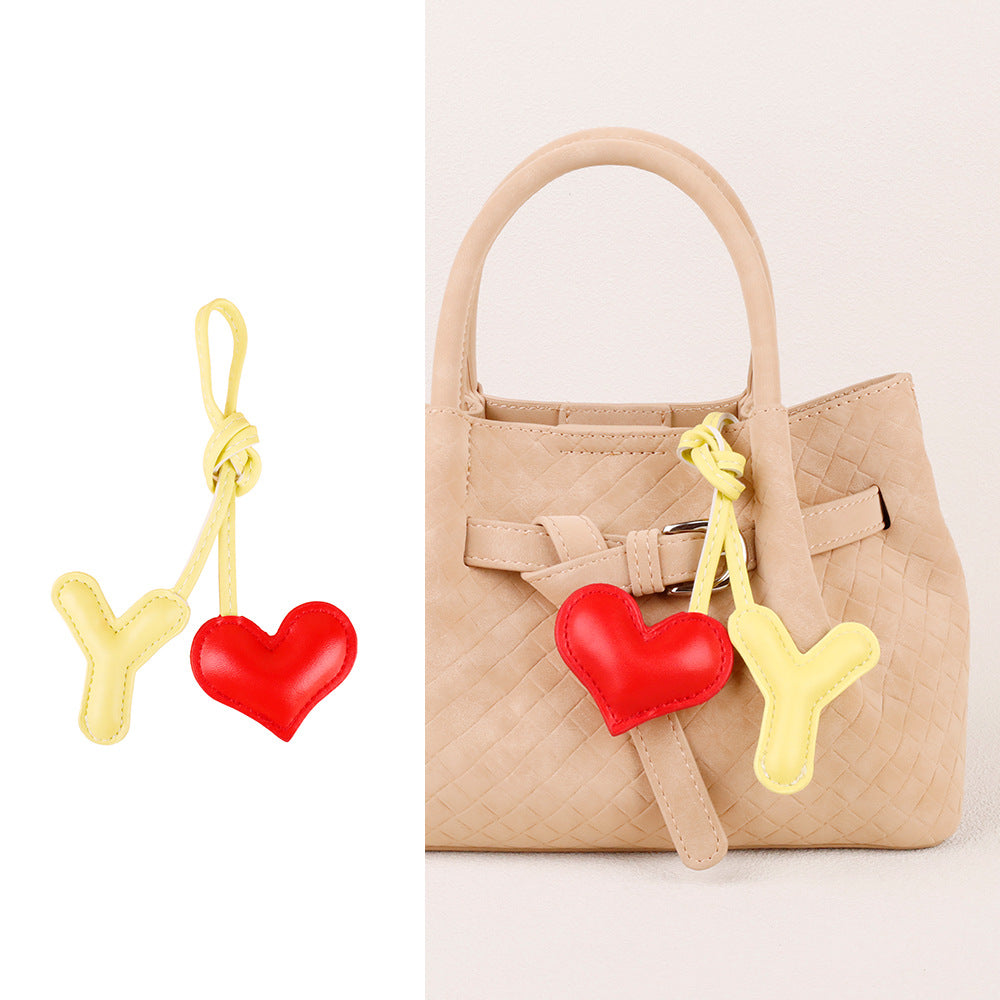 Lettered heart ornament for handbags and purses