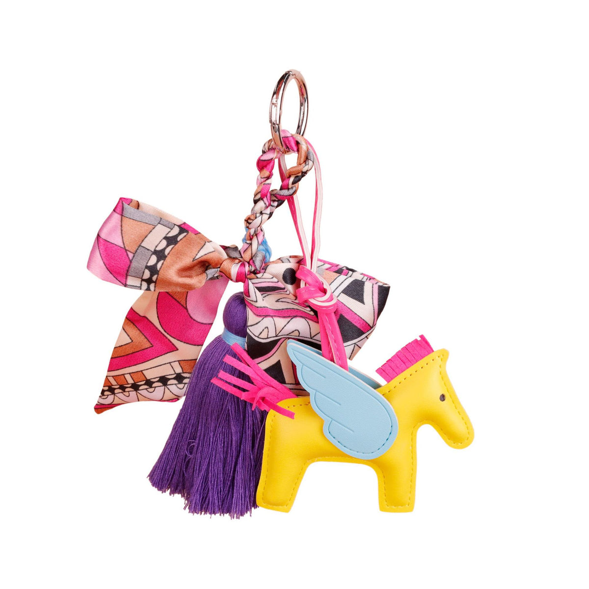 Horse scarf charm paired with a long decorative tassel