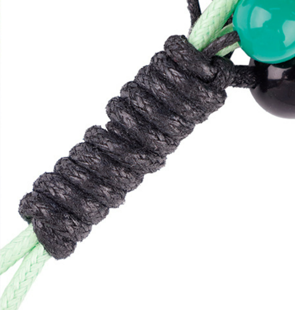Beaded bag hanger made with natural stone and wood beads