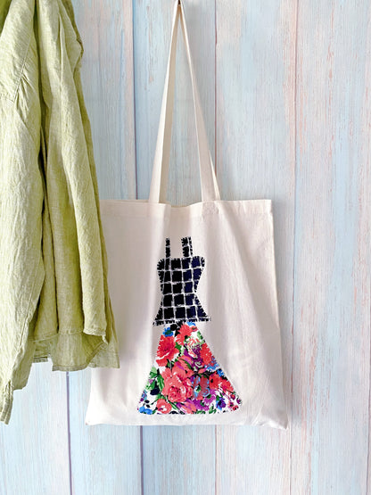 Handmade patchwork tote for farmers market visits