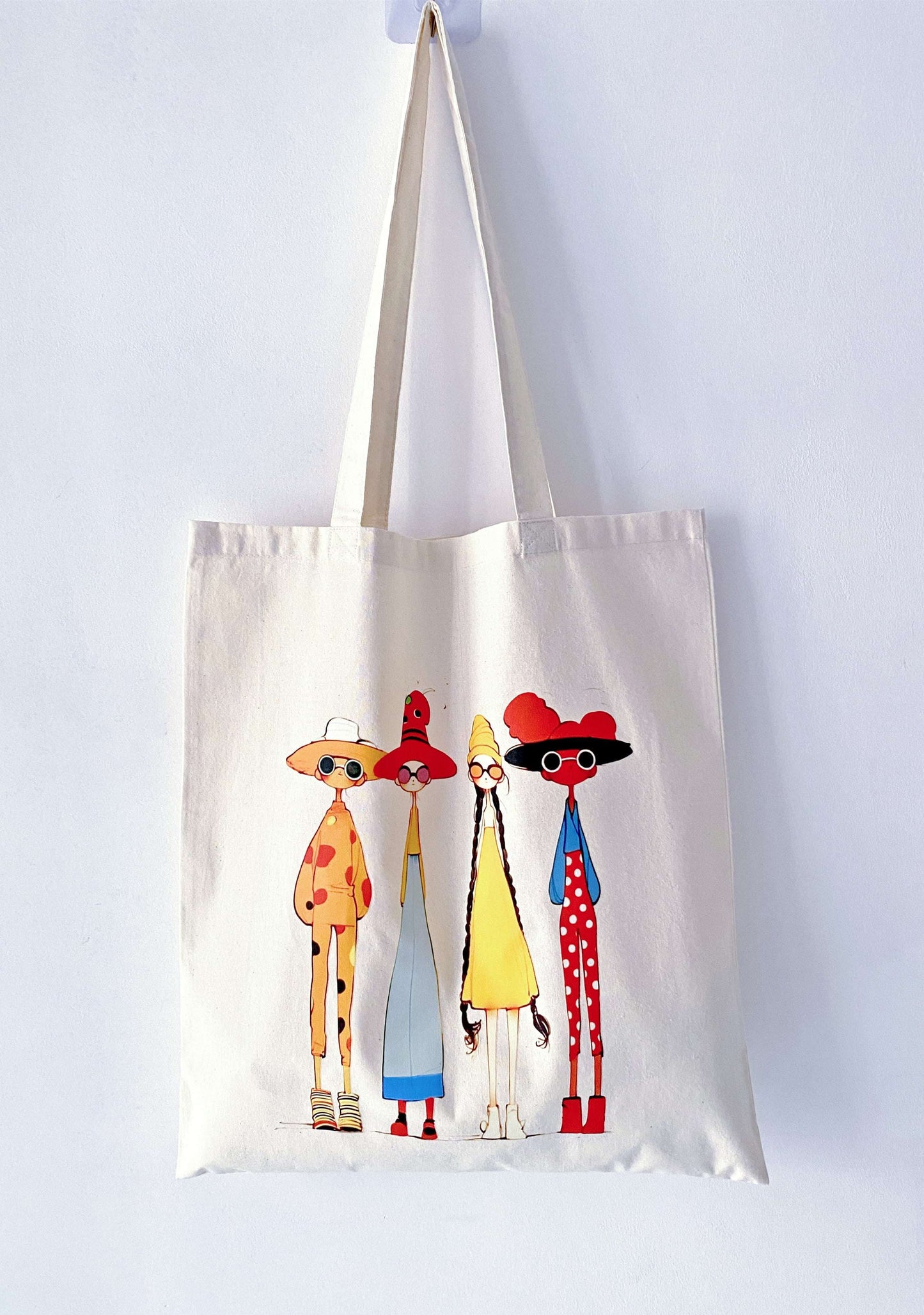hand-designed print cotton tote for laid-back style