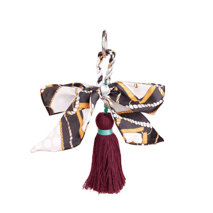 Ribbon bow bag tassel and key ring combo for daily styling