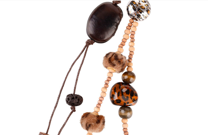 Seed bead and fruit shell charm for everyday bags