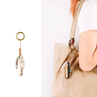 Seed strand keychain charm for bags and backpacks