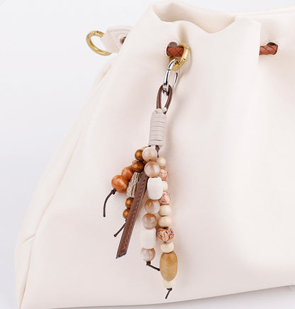 Artisan bag accessory with an earthy, understated look