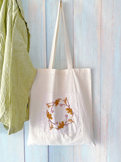 Cotton embroidered tote selected for an aunt who enjoys gardening