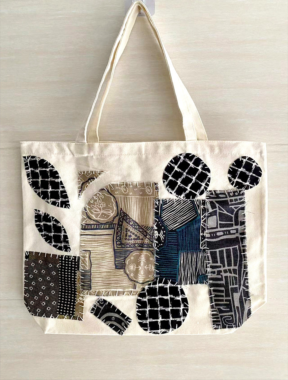 Unique Handmade Fabric Tote Bag with Custom Design