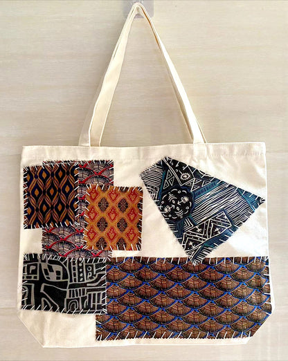 Personalized Durable Canvas Tote Bag with Handstitched Design