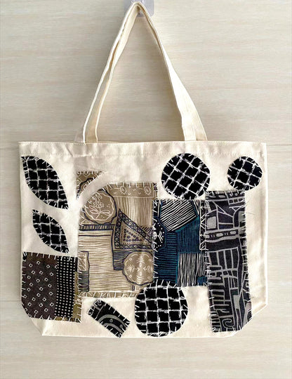 Artisanal Patchwork Canvas Tote Bag