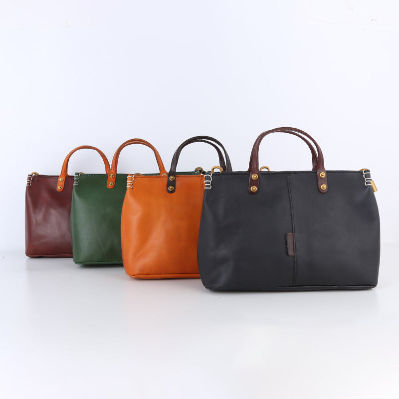 Classic Retro Leather Women's Professional Tote Bag woyaza