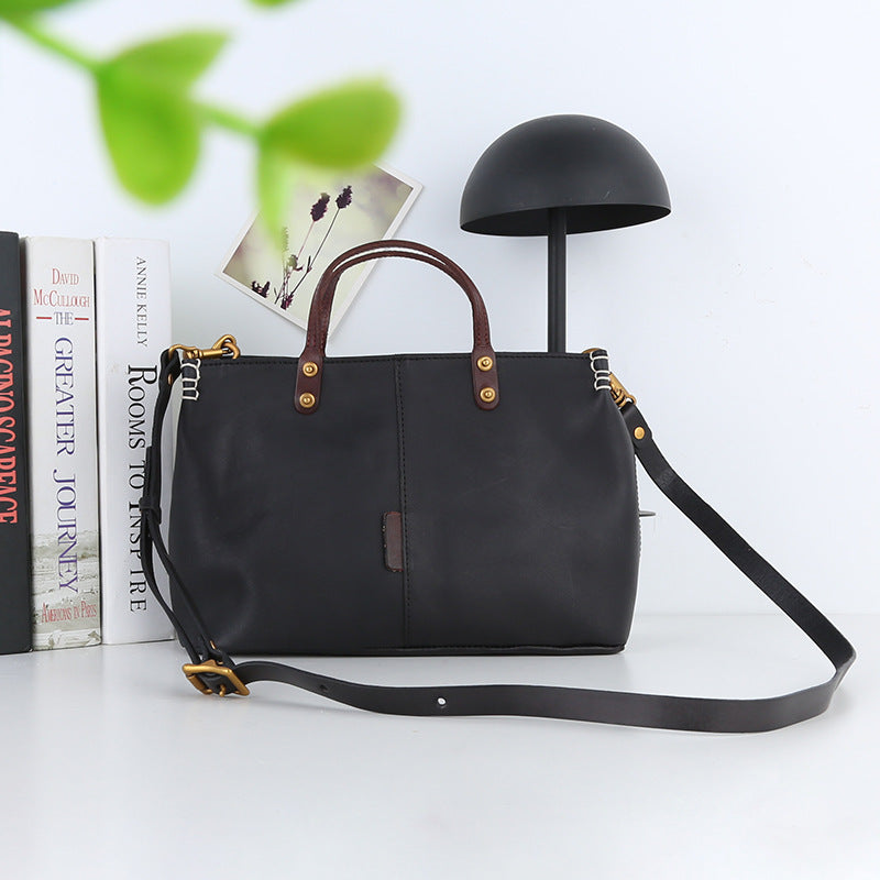 Handcrafted Leather Vintage Commuter Tote for Women woyaza