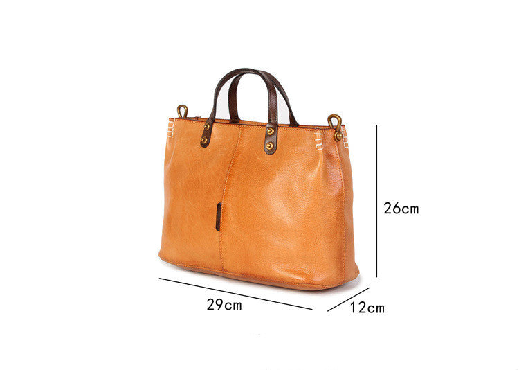 Stylish Vintage Leather Professional Tote Bag for Women woyaza