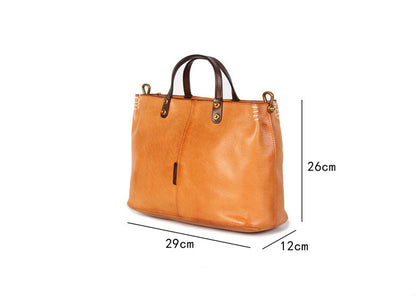 Stylish Vintage Leather Professional Tote Bag for Women woyaza