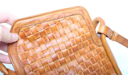 Vintage Handmade Leather Crossbody Satchel for Women Woyaza
