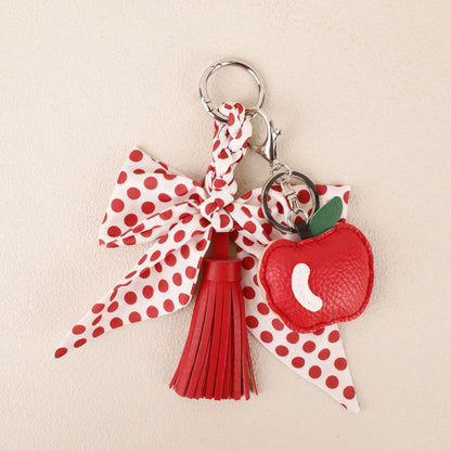 Red handmade keychain accessory for a bag lover
