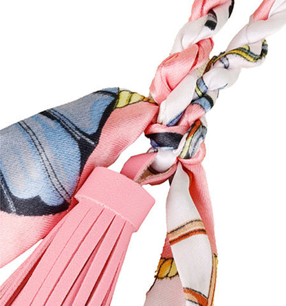 Heart shaped handbag charm with scarf