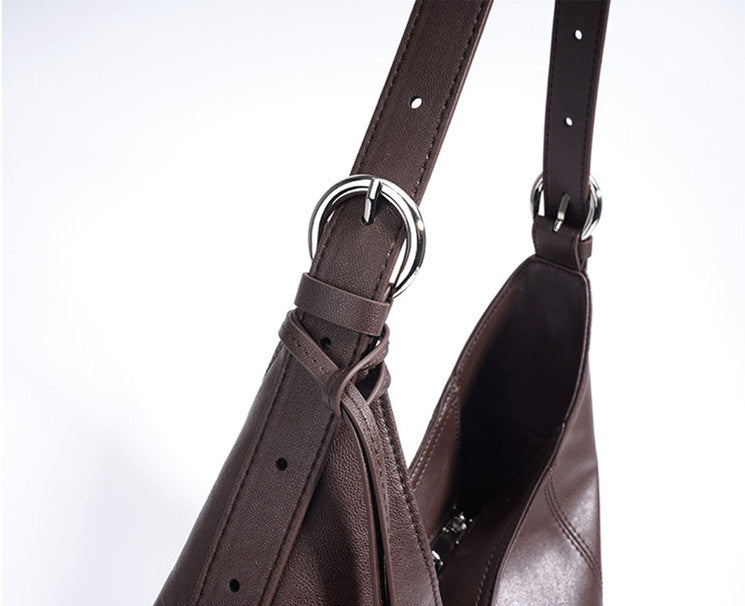 smooth leather bag with straps