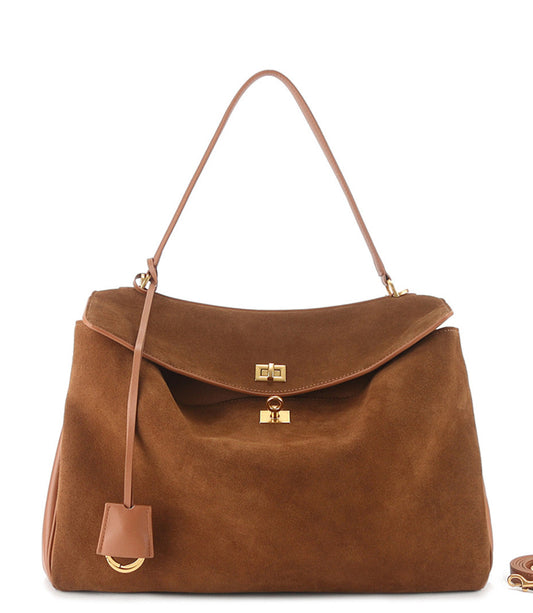 Soft Leather Women's Tote Bag for Work with Shoulder Strap