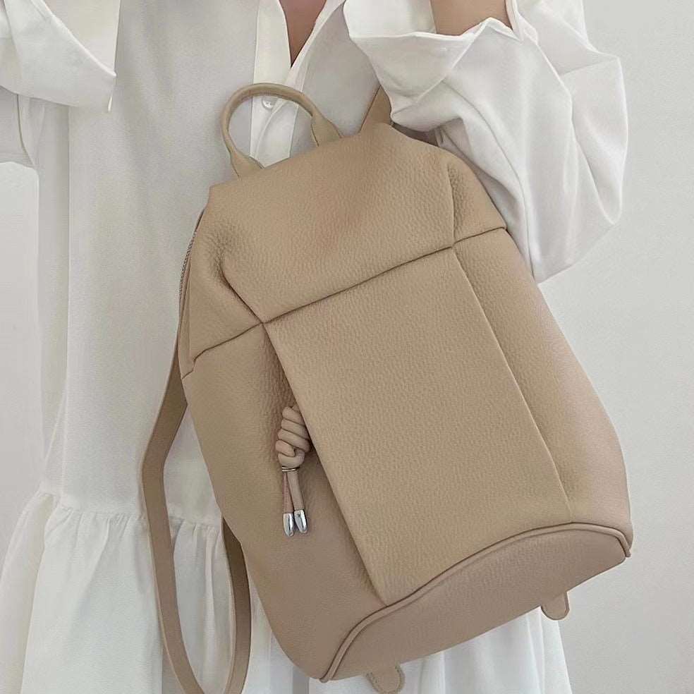 Elegant Leather Backpacks for Female Students woyaza