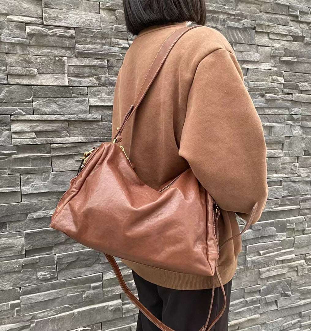 Limited Edition Vintage Leather Shoulder Bag with Unique Design