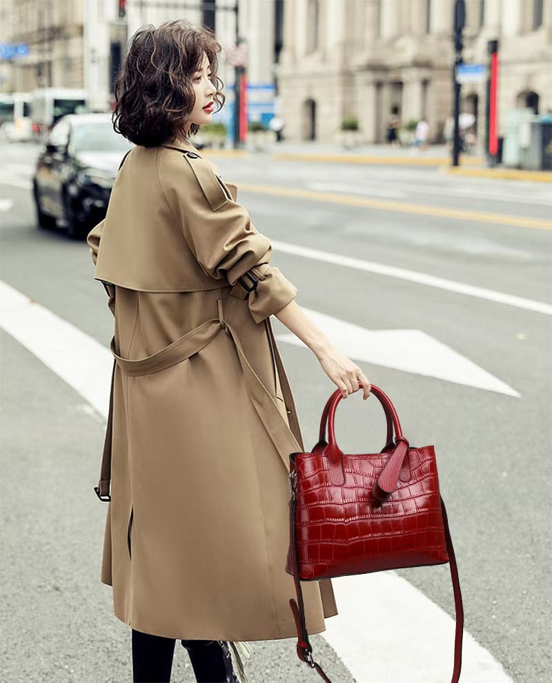 Stylish Leather Ladies' Commuter Handbag woyaza