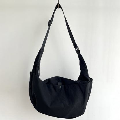 Easy clean nylon shoulder bag for daily casual outfit styling