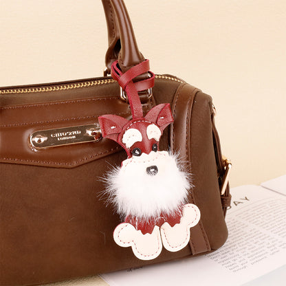 Handmade puppy charm for handbags, backpacks, totes and keys