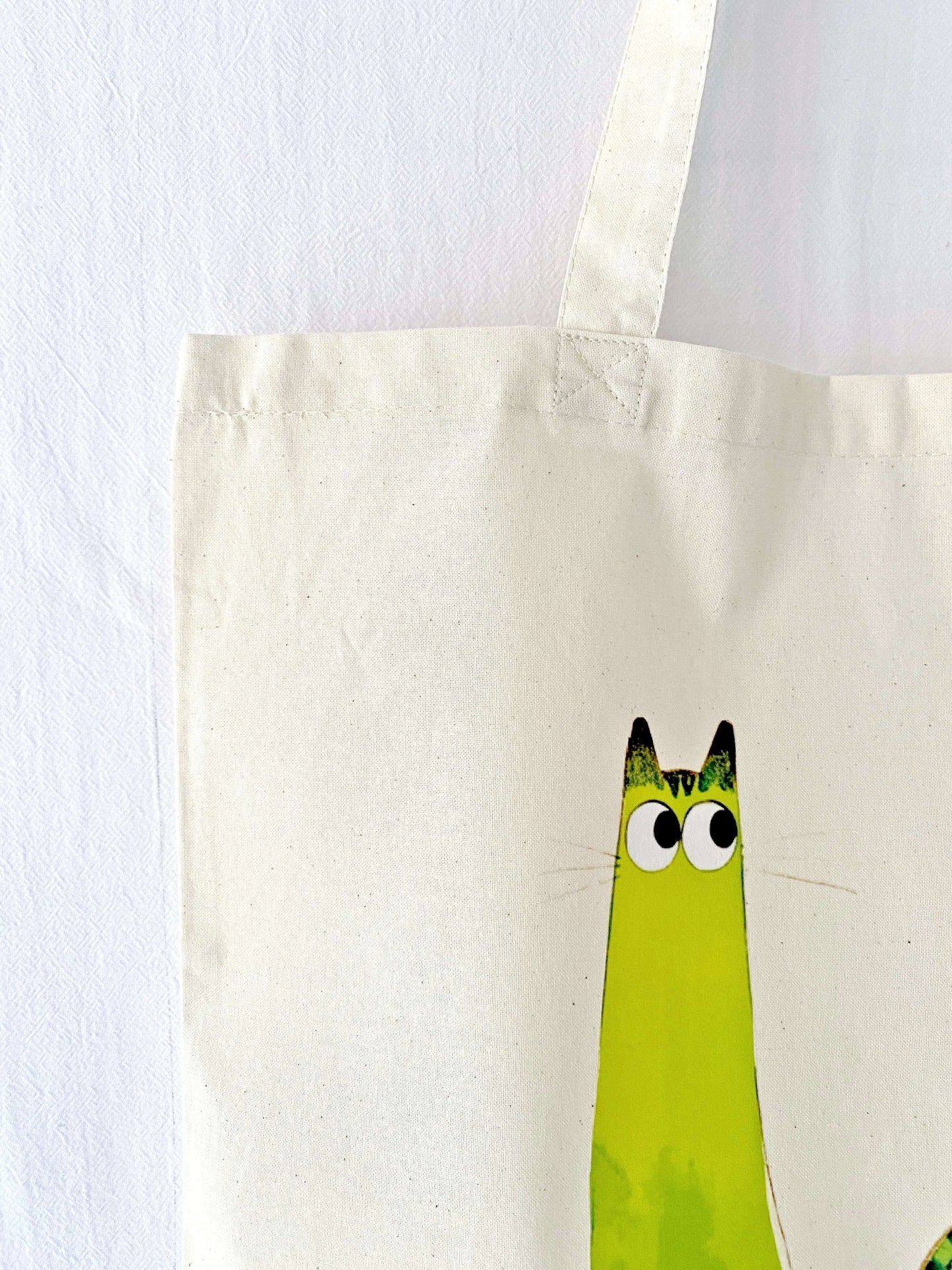 Everyday bag with whimsical cat print for animal lovers