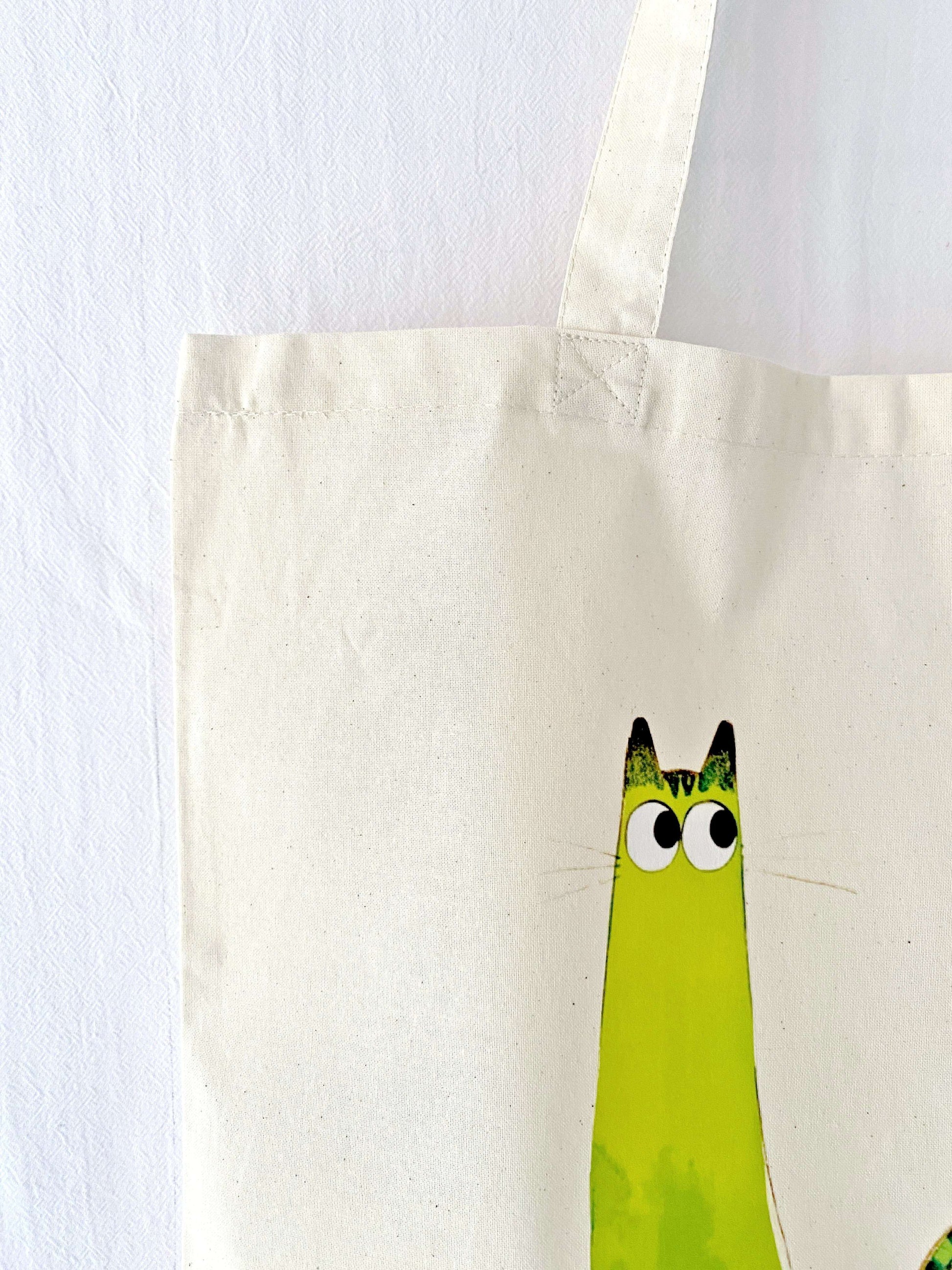 Everyday bag with whimsical cat print for animal lovers