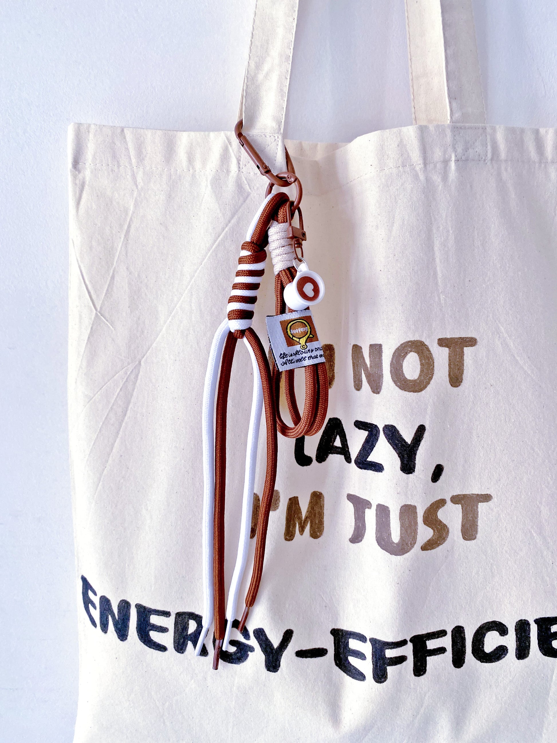 a simple cotton bag with natural texture and handwritten detail