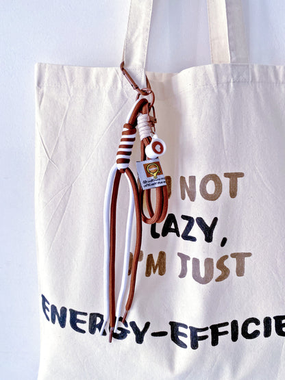 a simple cotton bag with natural texture and handwritten detail