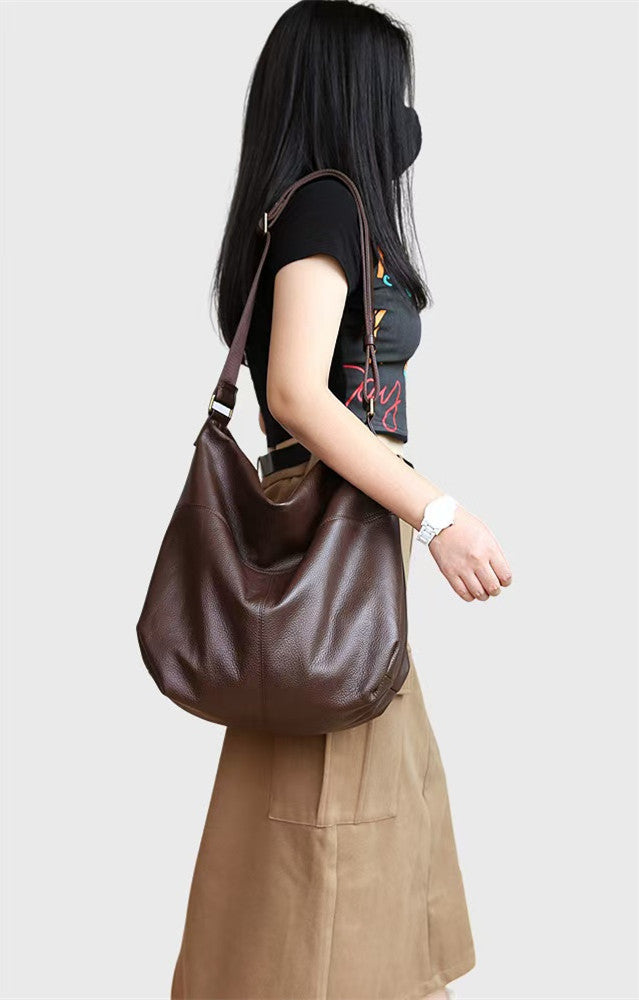 Vintage Style Women’s Soft Leather Bag for Work and Shopping