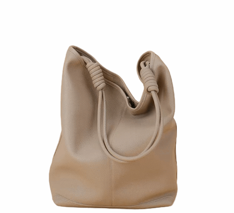 Large Capacity Soft Leather Bucket Bag for Women with Drawstring Pouch