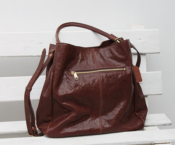Unique Soft Leather Tote with Classic Appeal