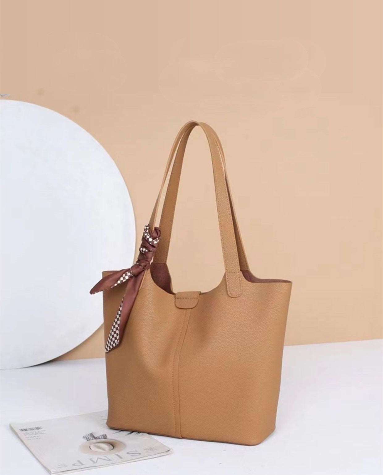 Spacious Leather Women's Office Tote Bag woyaza