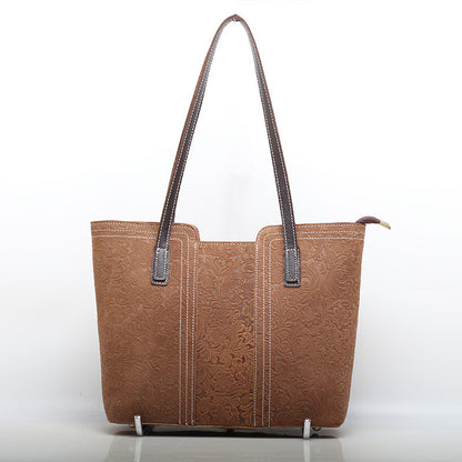 Retro Inspired Leather Tote for Women's Work Needs woyaza