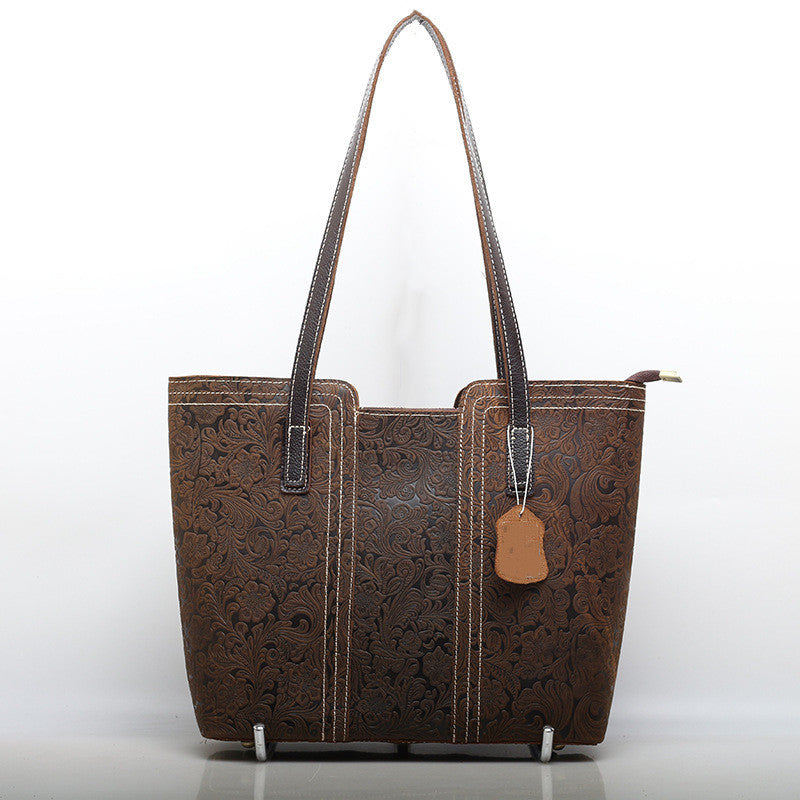 Vintage Leather Shoulder Bag for Women's Work woyaza
