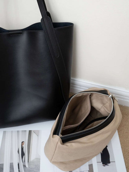 Genuine Leather Ladies' Stylish High Capacity Office Tote Handbag Woyaza