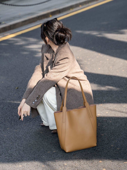 Superior Leather Women's Stylish Roomy Work Tote Shoulder Bag Woyaza