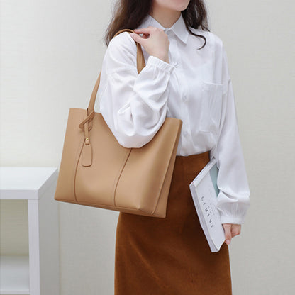 Versatile Genuine Leather Ladies' Soft Work Tote Shopping Bag woyaza