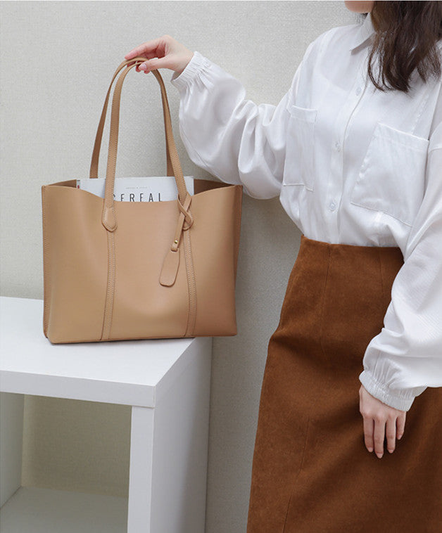 Exquisite Soft Leather Women's Oversized Work Tote Clutch Bag woyaza