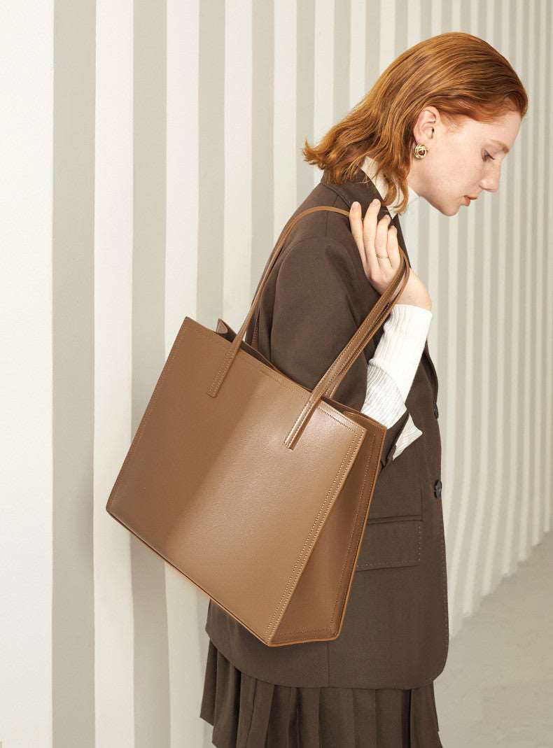 Luxury Genuine Leather Women's Professional Work Tote Shoulder Bag woyaza