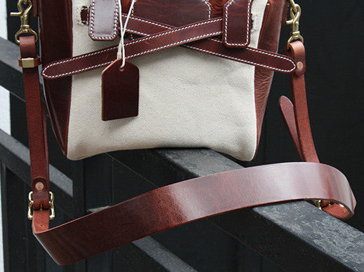 Vintage Leather Canvas Handbag